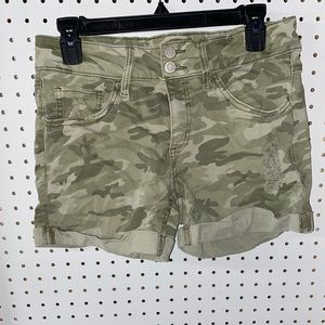 Camo Denim Shorts